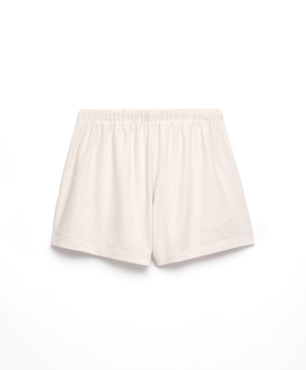 Oysho Towel-effect Shorts Stone | MYPFKE-295