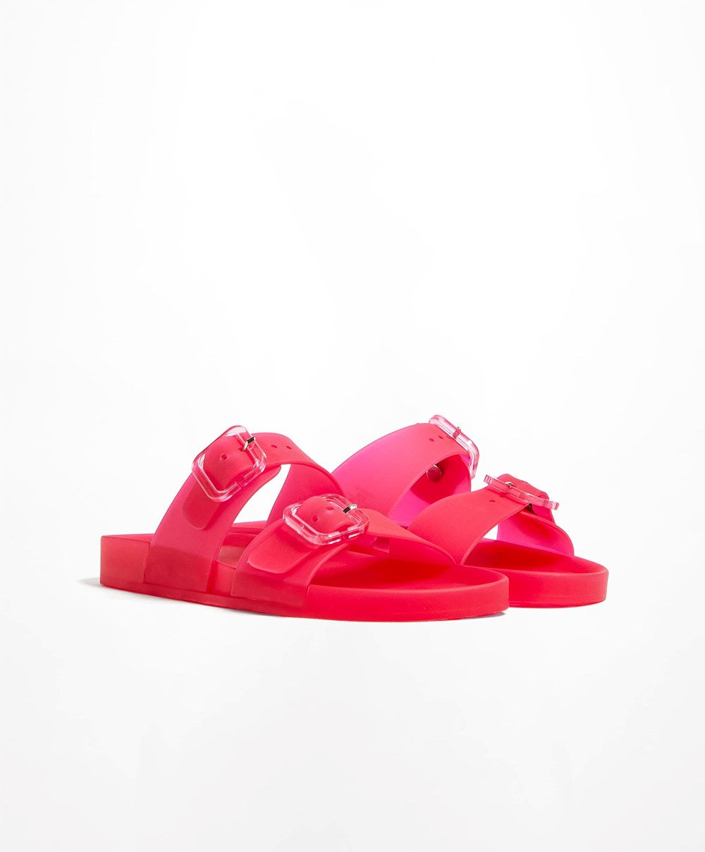 Oysho Translucent Moulded Beach Sandals φουξια | PQGCWL-936