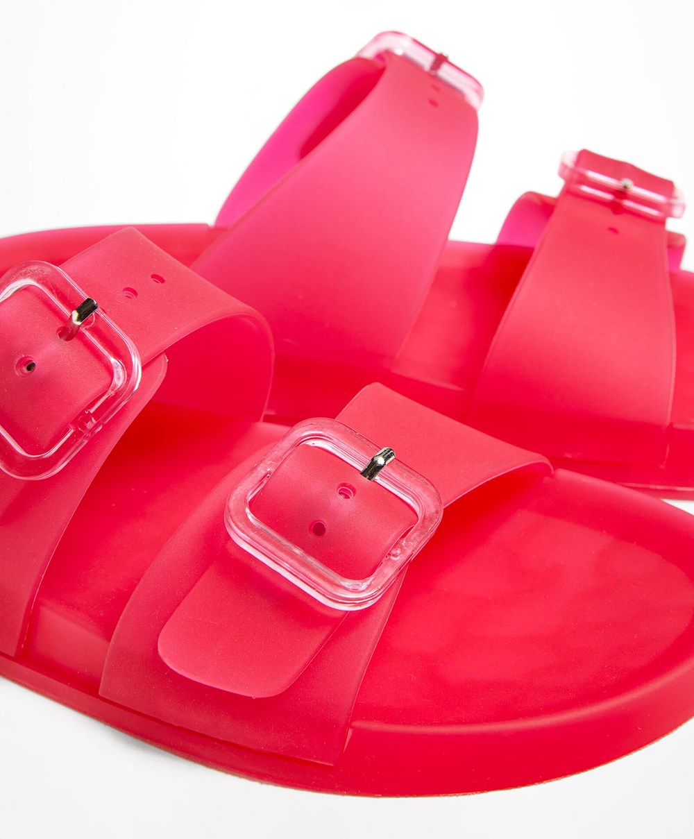 Oysho Translucent Moulded Beach Sandals φουξια | PQGCWL-936