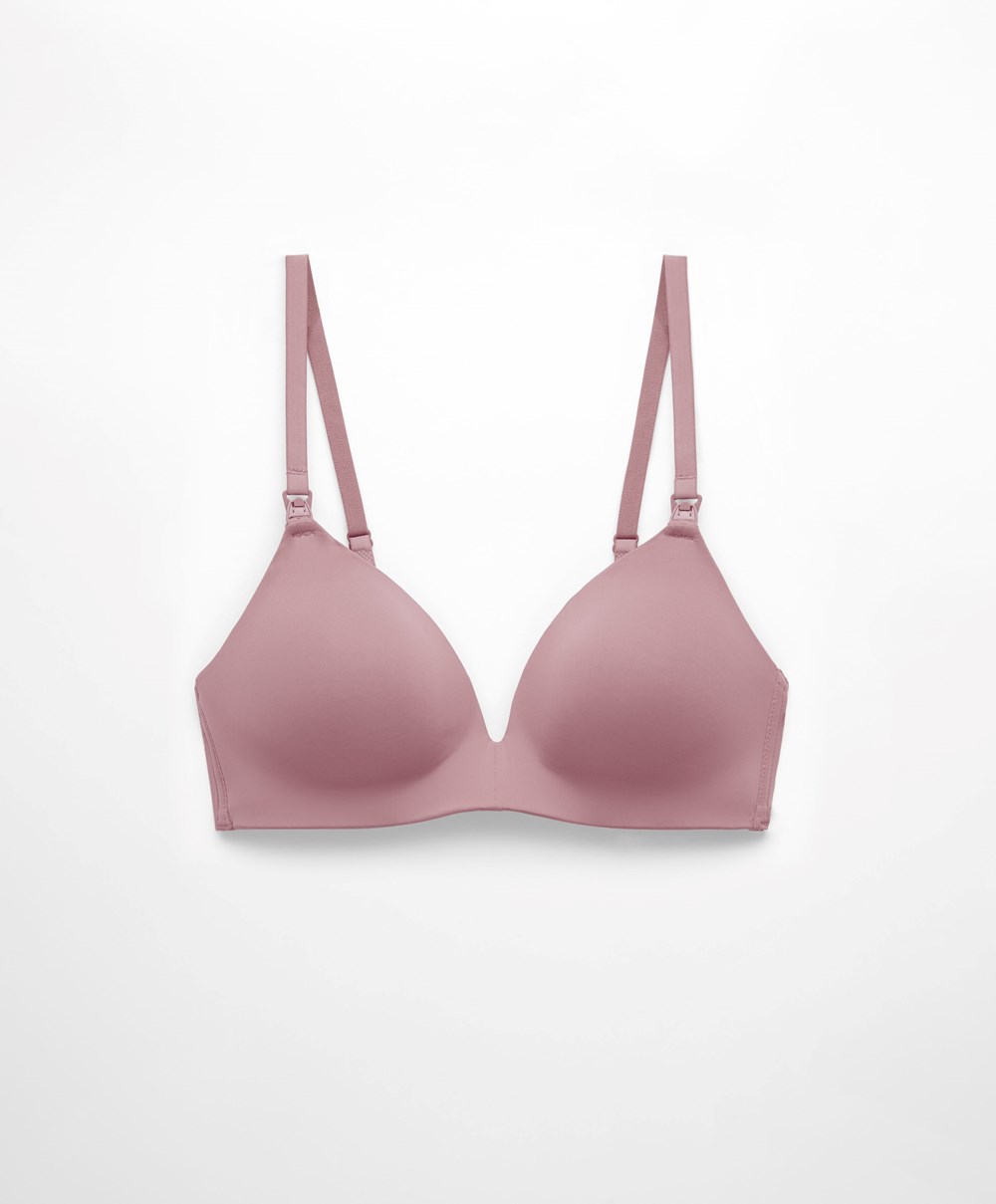 Oysho Triangle Nursing Bra Soft Mauve | BJUDOE-910