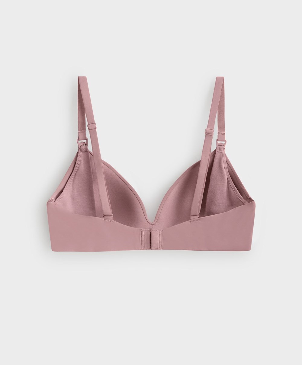 Oysho Triangle Nursing Bra Soft Mauve | BJUDOE-910