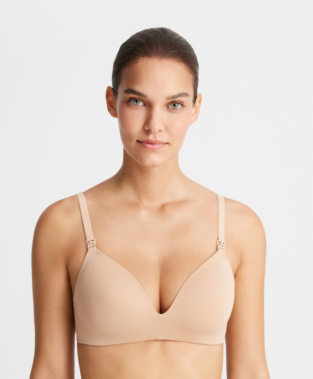 Oysho Triangle Nursing Bra Μπεζ | CSOXZH-143