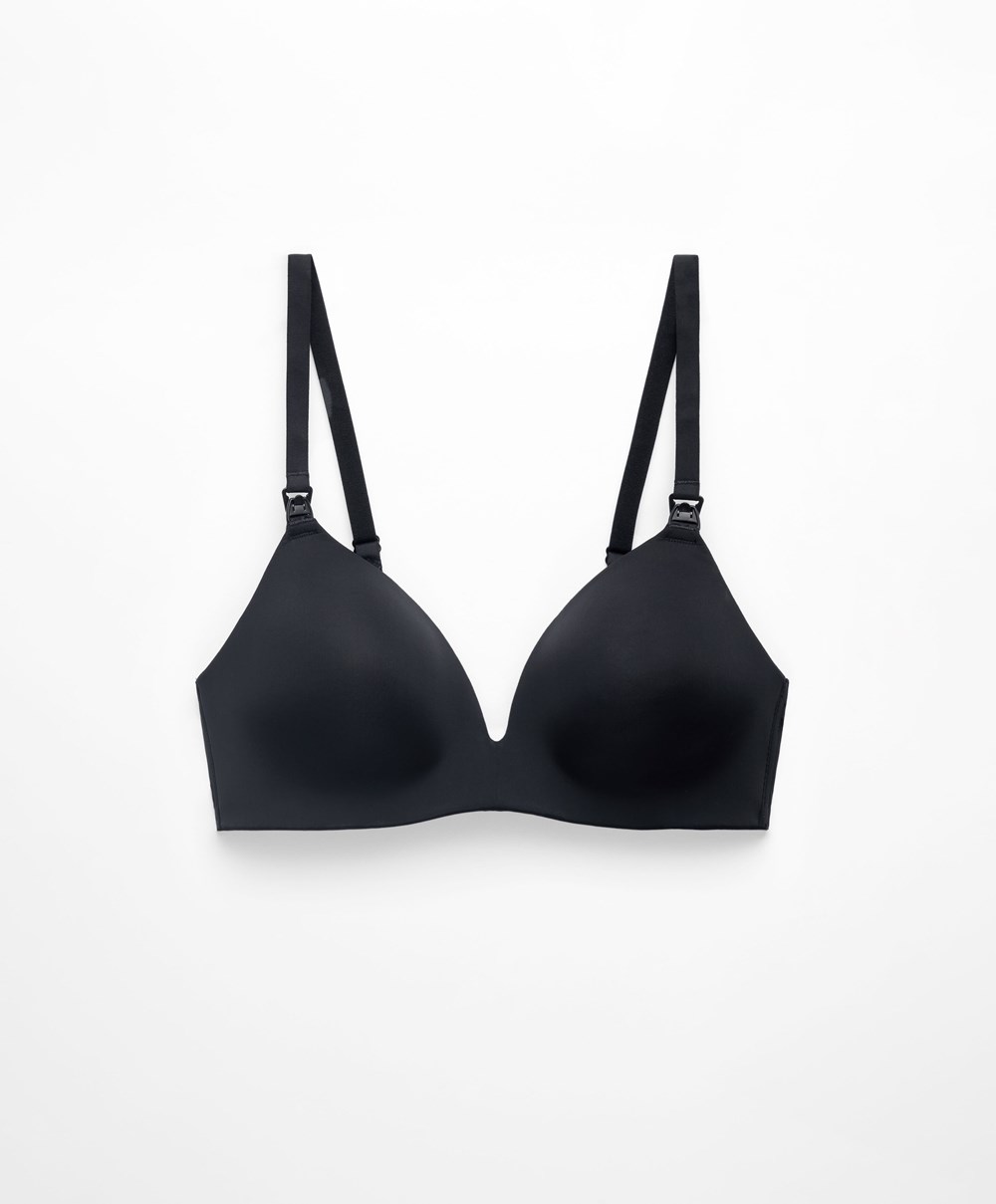 Oysho Triangle Nursing Bra μαυρα | UWVZPQ-324