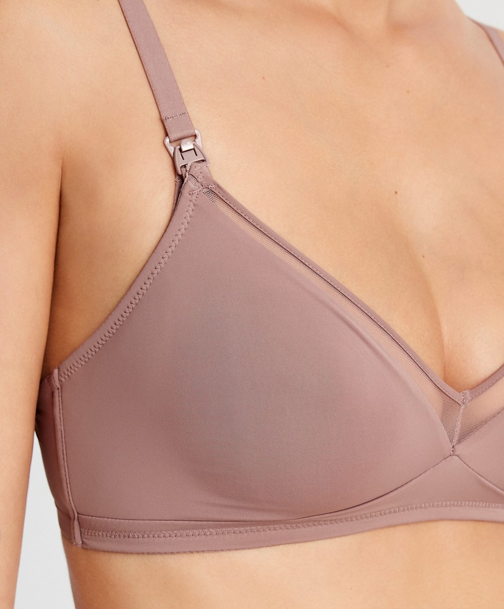 Oysho Tulle Nursing Bra Soft Mauve | CNWXDP-216