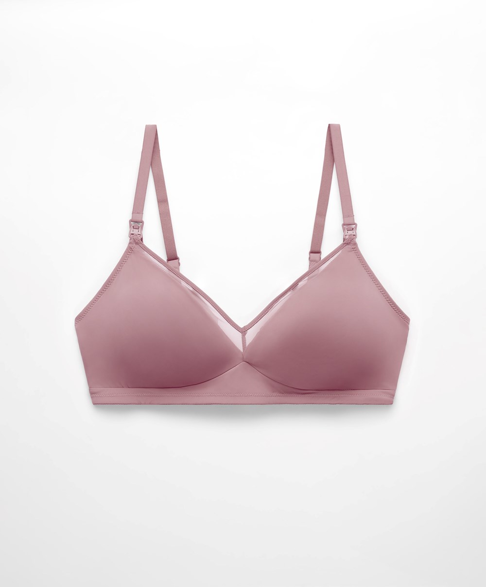 Oysho Tulle Nursing Bra Soft Mauve | CNWXDP-216