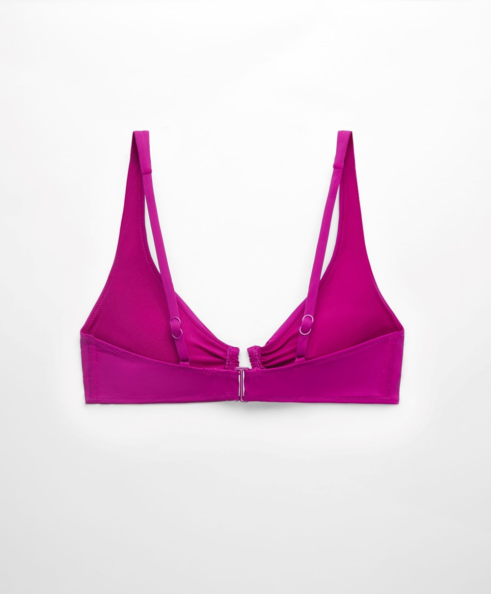 Oysho U-neck Halter Μπικίνι Top Bougainvillea | UNZGBL-284