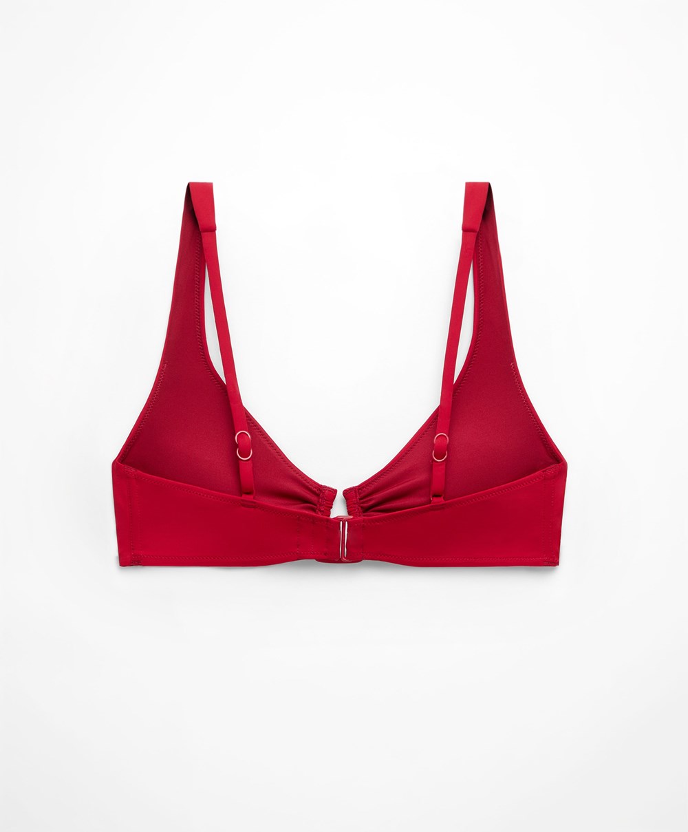 Oysho U-neck Halter Μπικίνι Top κοκκινα | WHFNOE-829