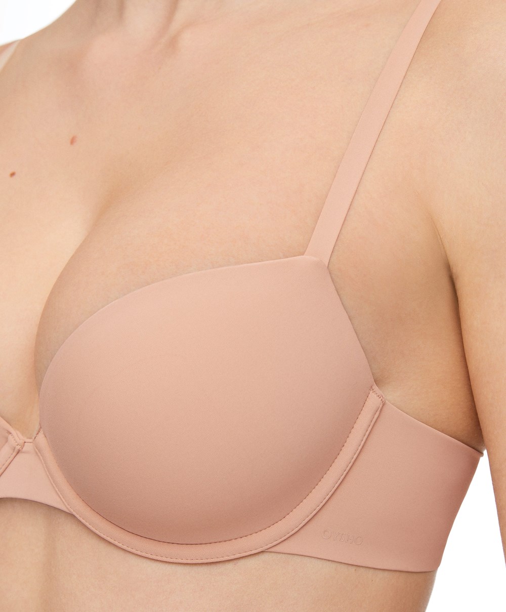 Oysho Underwired Polyamide κλασικα Bra Μπεζ | AZCMNR-741