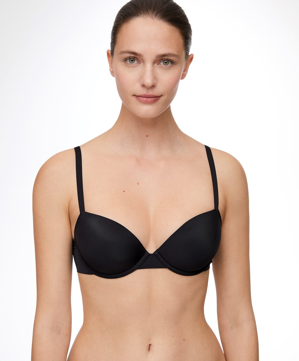 Oysho Underwired Polyamide κλασικα Bra μαυρα | UHZGPN-803