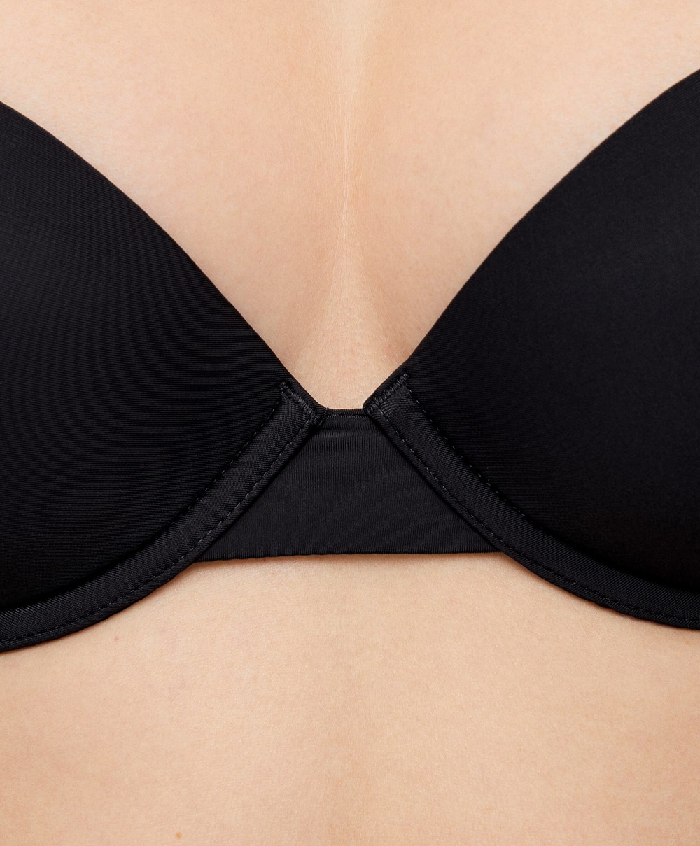 Oysho Underwired Polyamide κλασικα Bra μαυρα | UHZGPN-803