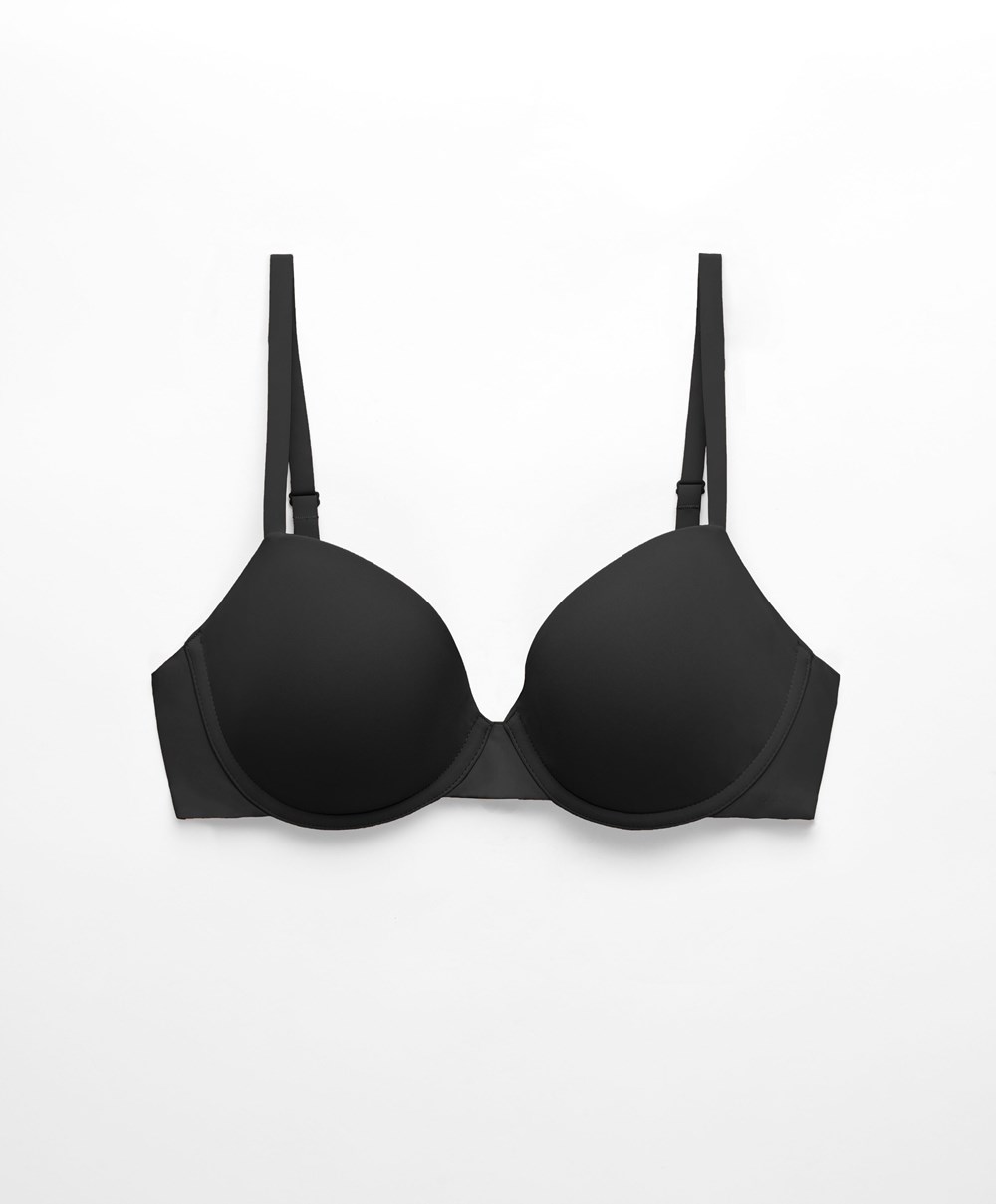 Oysho Underwired Polyamide κλασικα Bra μαυρα | UHZGPN-803