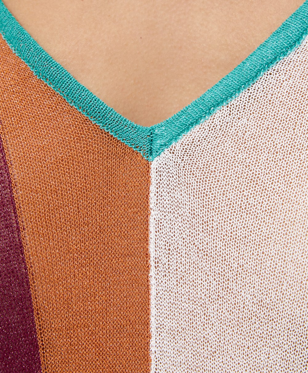 Oysho Vertical Stripe Knit φορεμα τυρκουάζ | DVLHIR-046