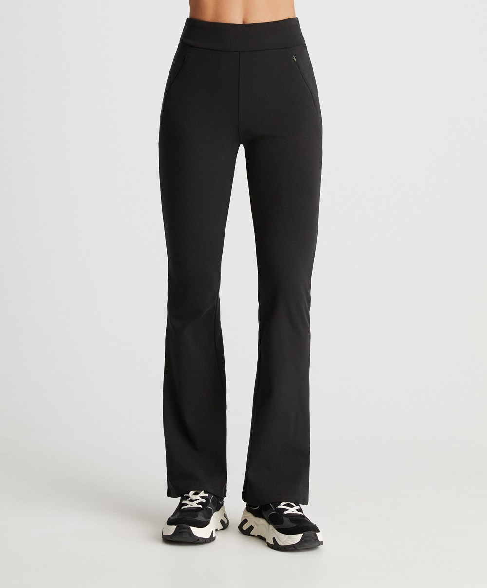 Oysho Warm Flare Trousers μαυρα | GKFIYJ-912