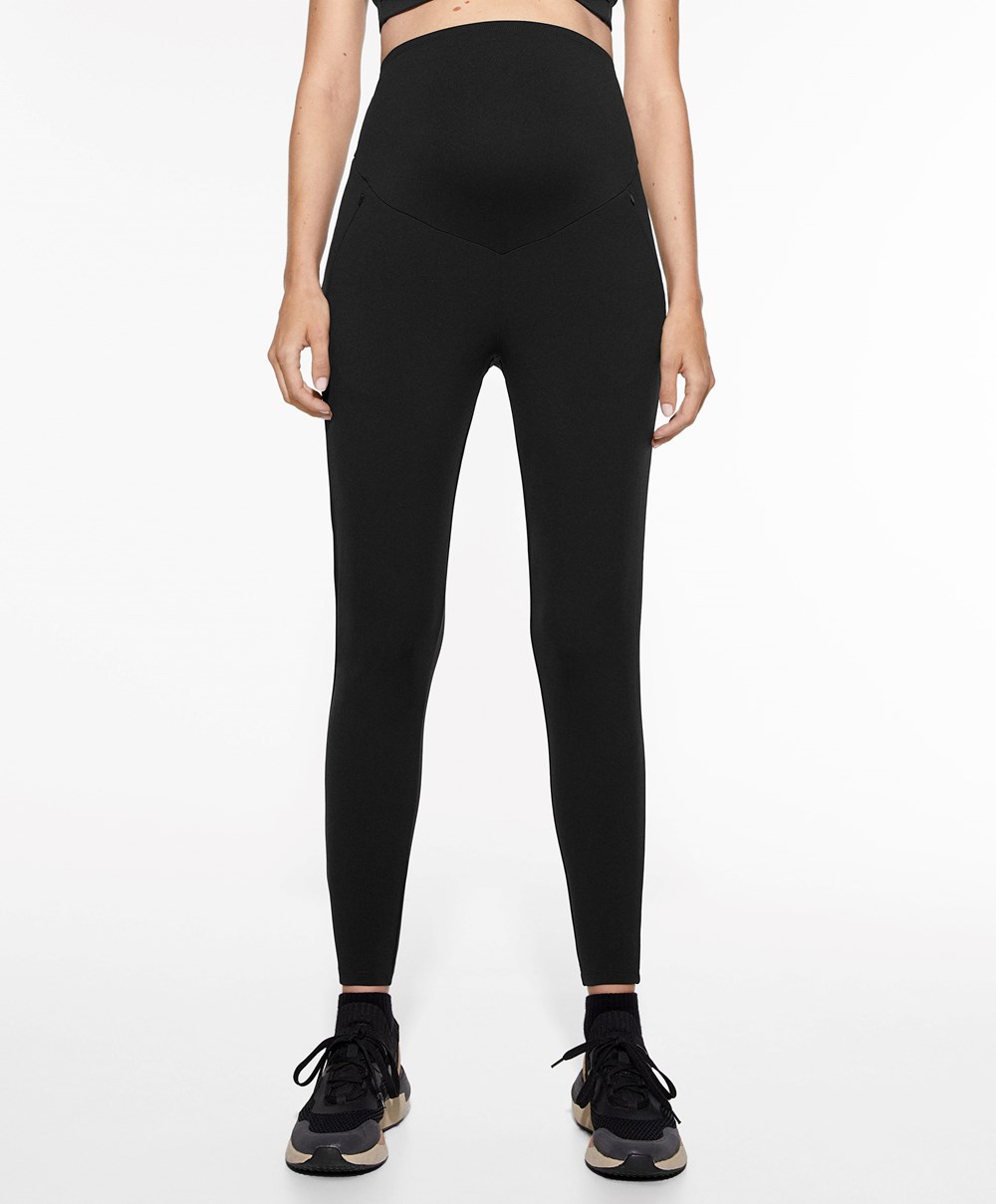 Oysho Warm Maternity 70cm Leggings μαυρα | ERXUMN-910