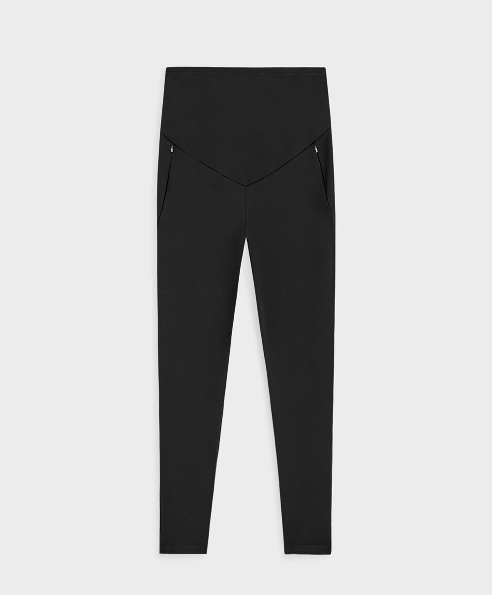 Oysho Warm Maternity 70cm Leggings μαυρα | ERXUMN-910