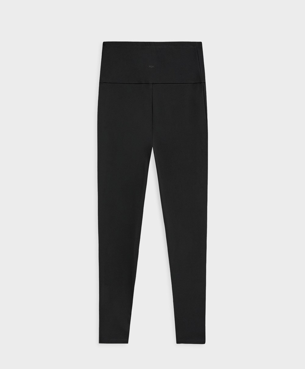 Oysho Warm Maternity 70cm Leggings μαυρα | ERXUMN-910