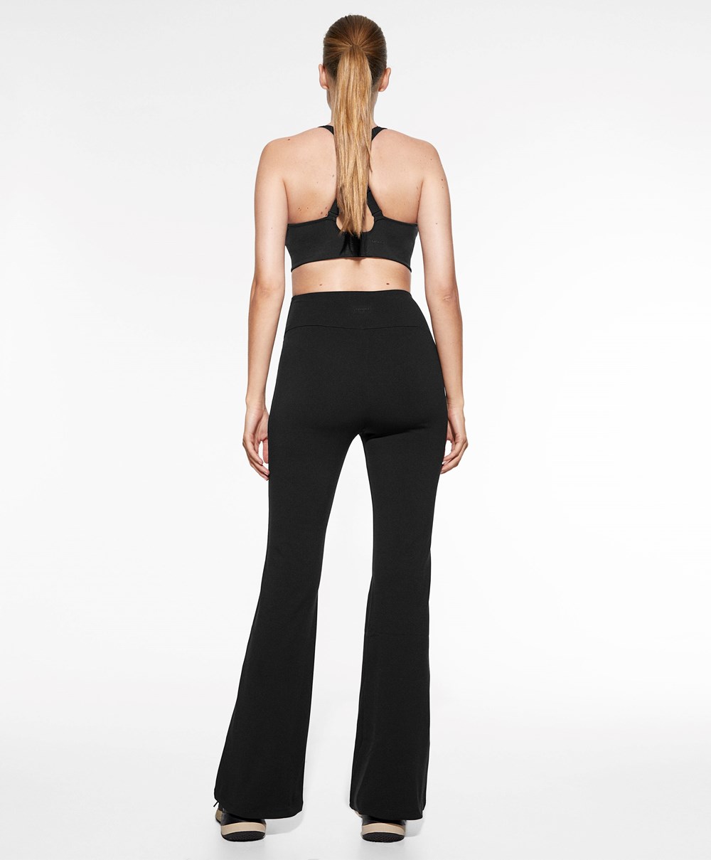 Oysho Warm Maternity Flare Trousers μαυρα | YXFTKW-298