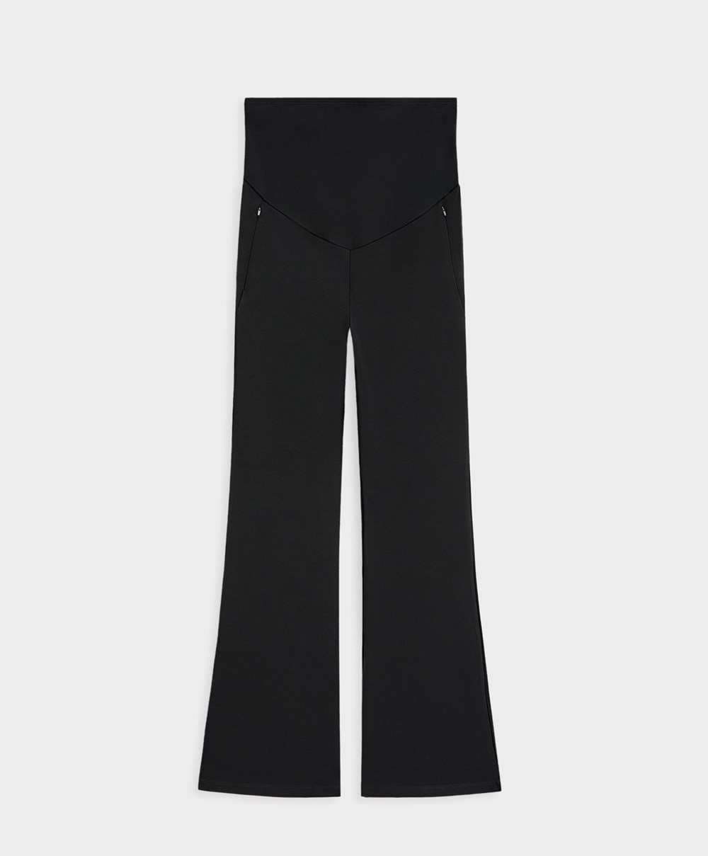 Oysho Warm Maternity Flare Trousers μαυρα | YXFTKW-298