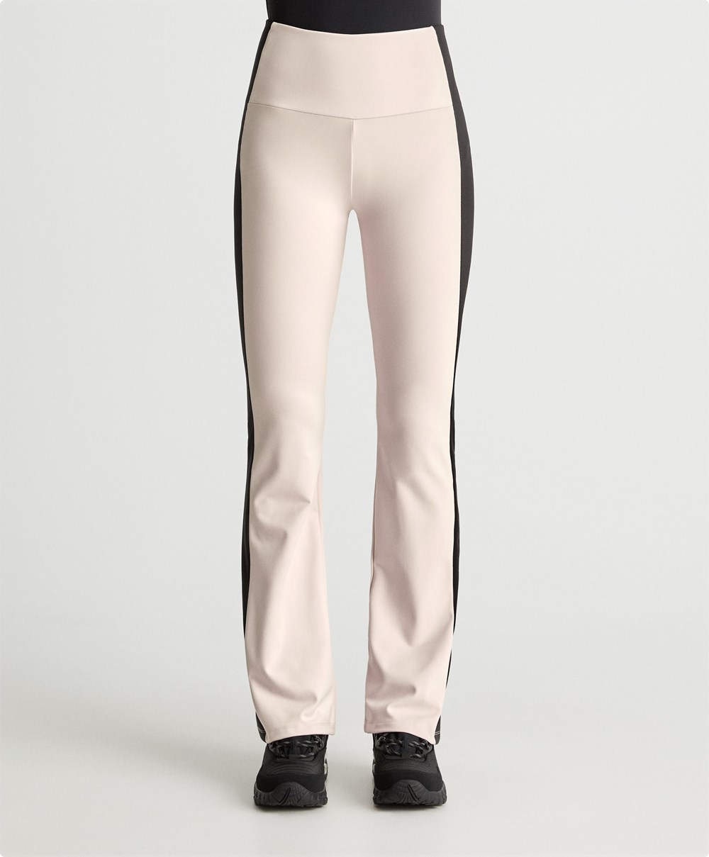 Oysho Warm-touch Flare Trousers Stone | DRCENX-052