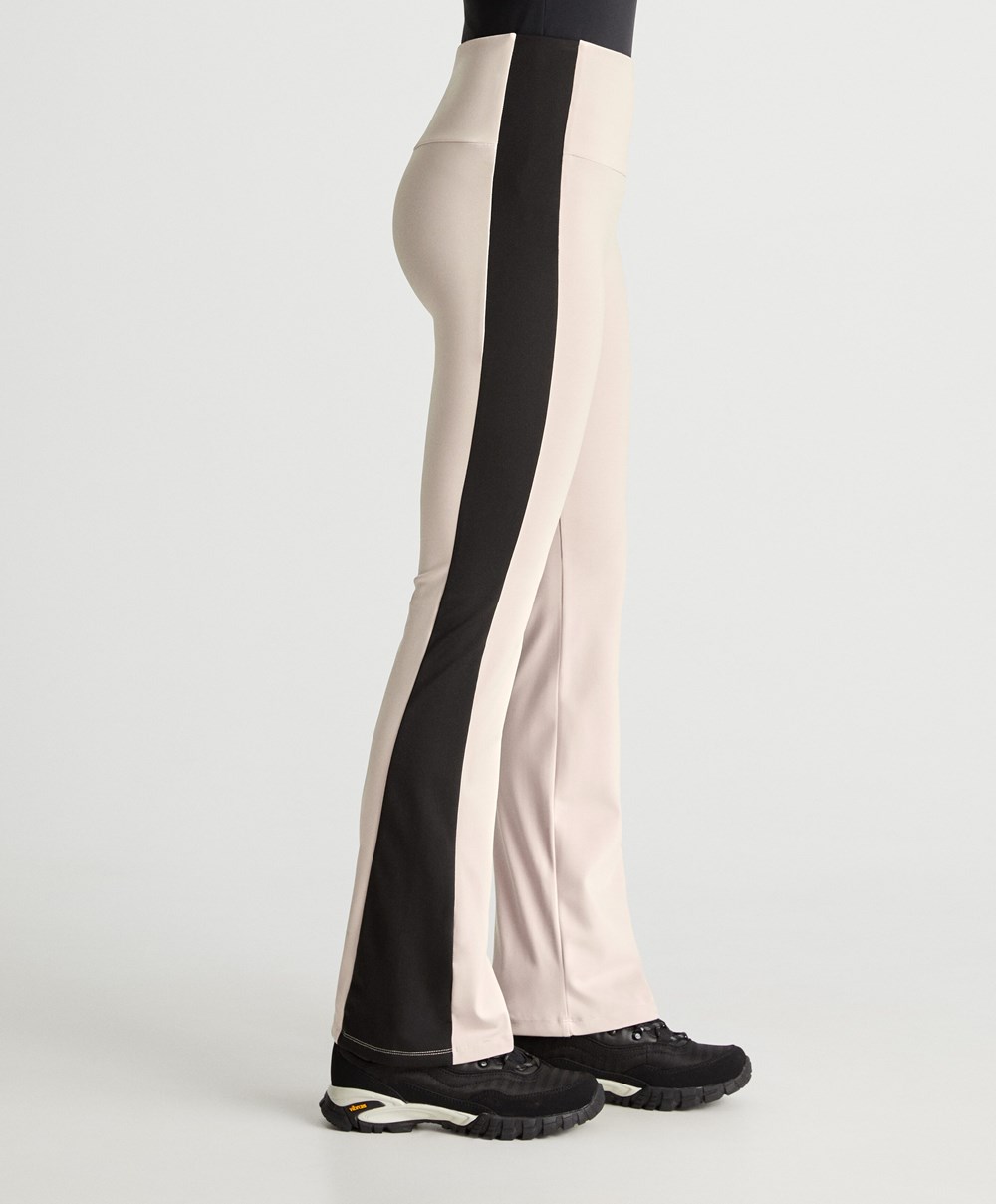 Oysho Warm-touch Flare Trousers Stone | DRCENX-052