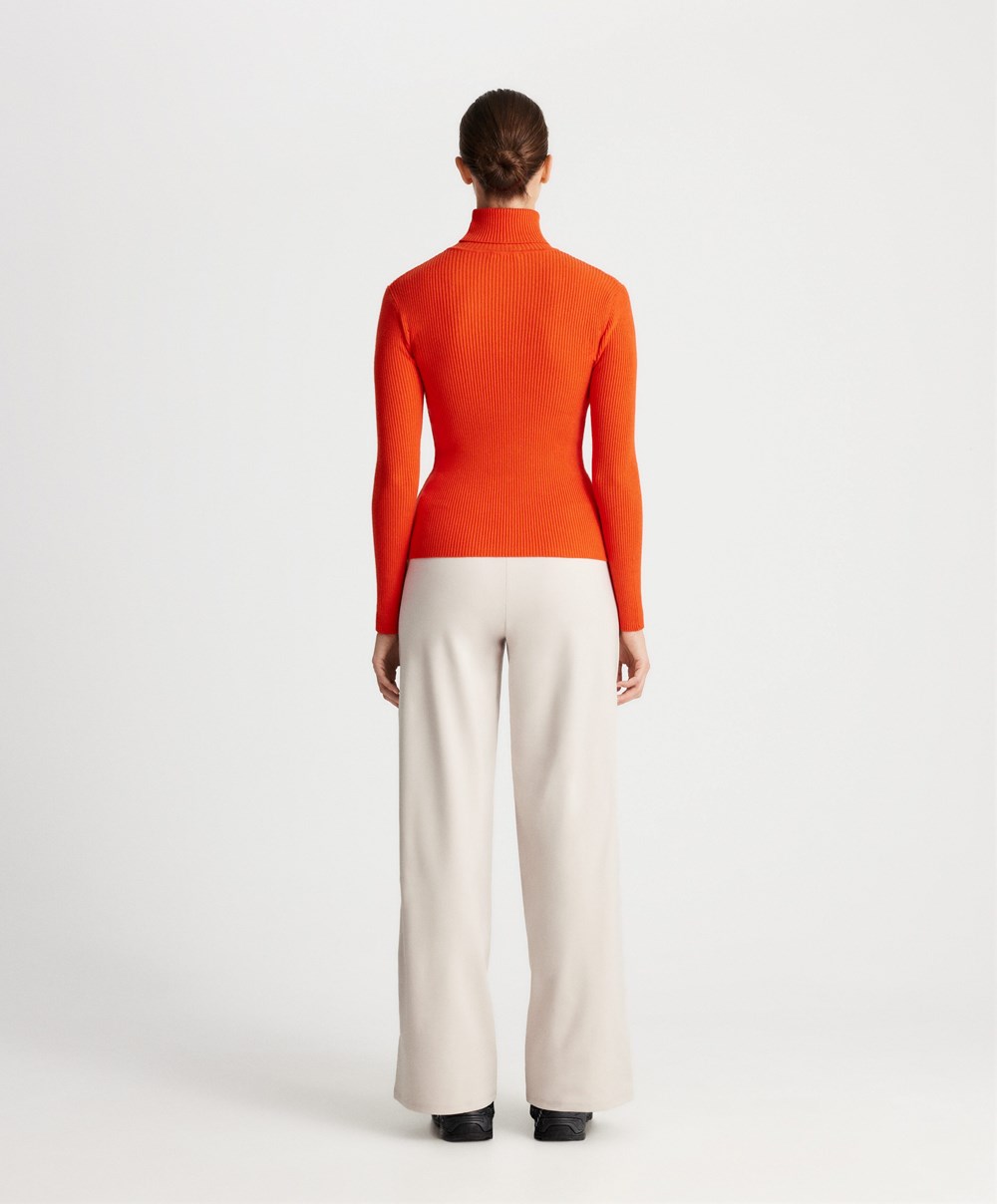 Oysho Warm Ευθεία Trousers Sand | ZGWBDT-936