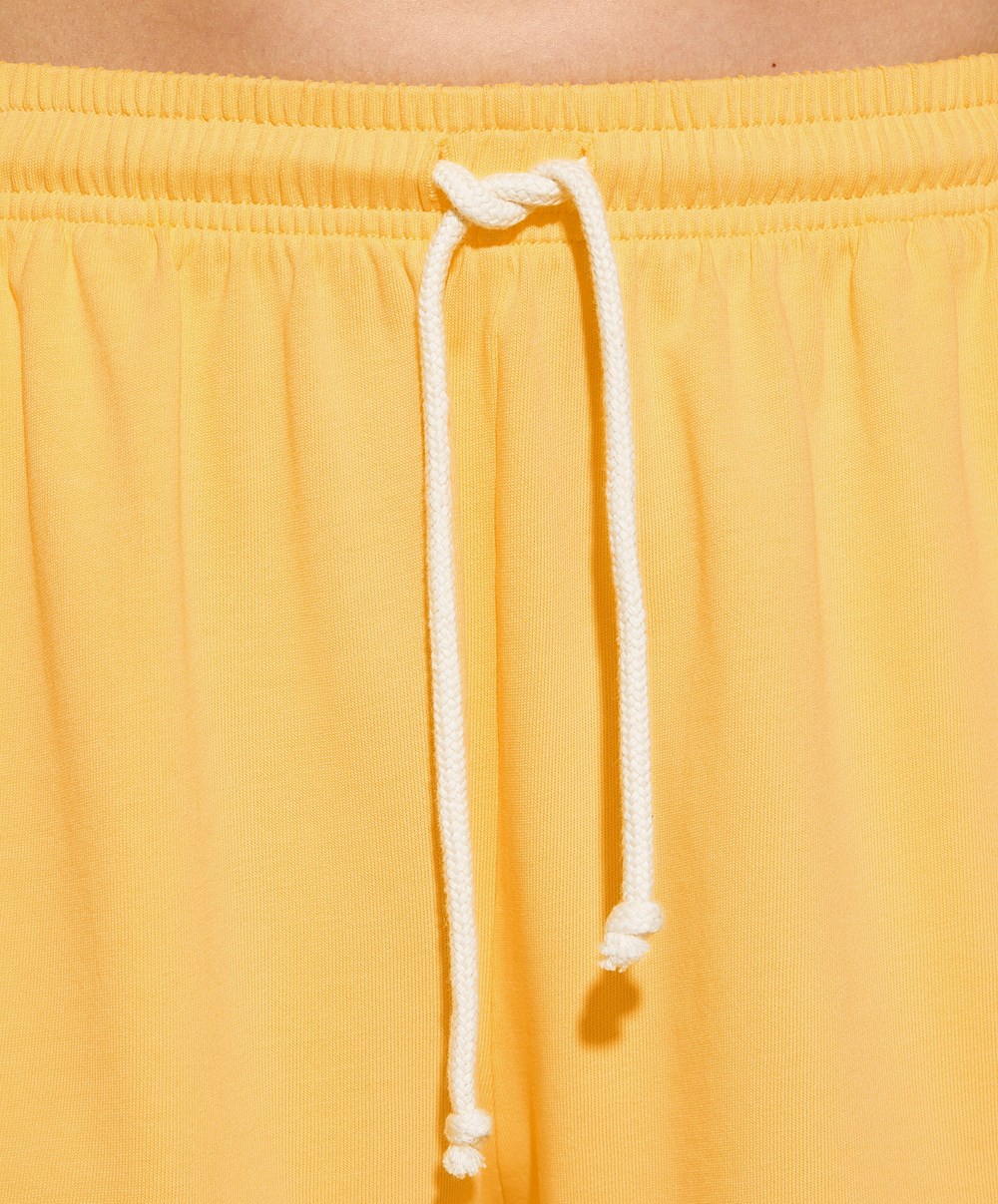 Oysho Washed 100% βαμβακερα Shorts Mid-yellow | UKDRSZ-581