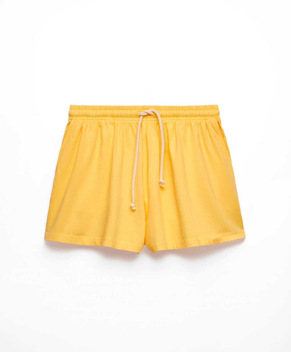 Oysho Washed 100% βαμβακερα Shorts Mid-yellow | UKDRSZ-581