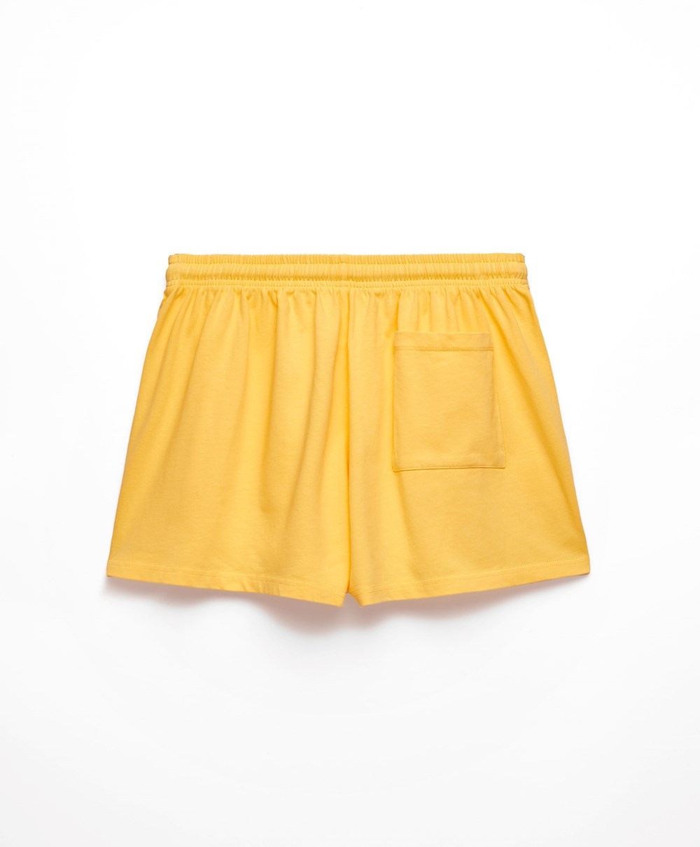 Oysho Washed 100% βαμβακερα Shorts Mid-yellow | UKDRSZ-581