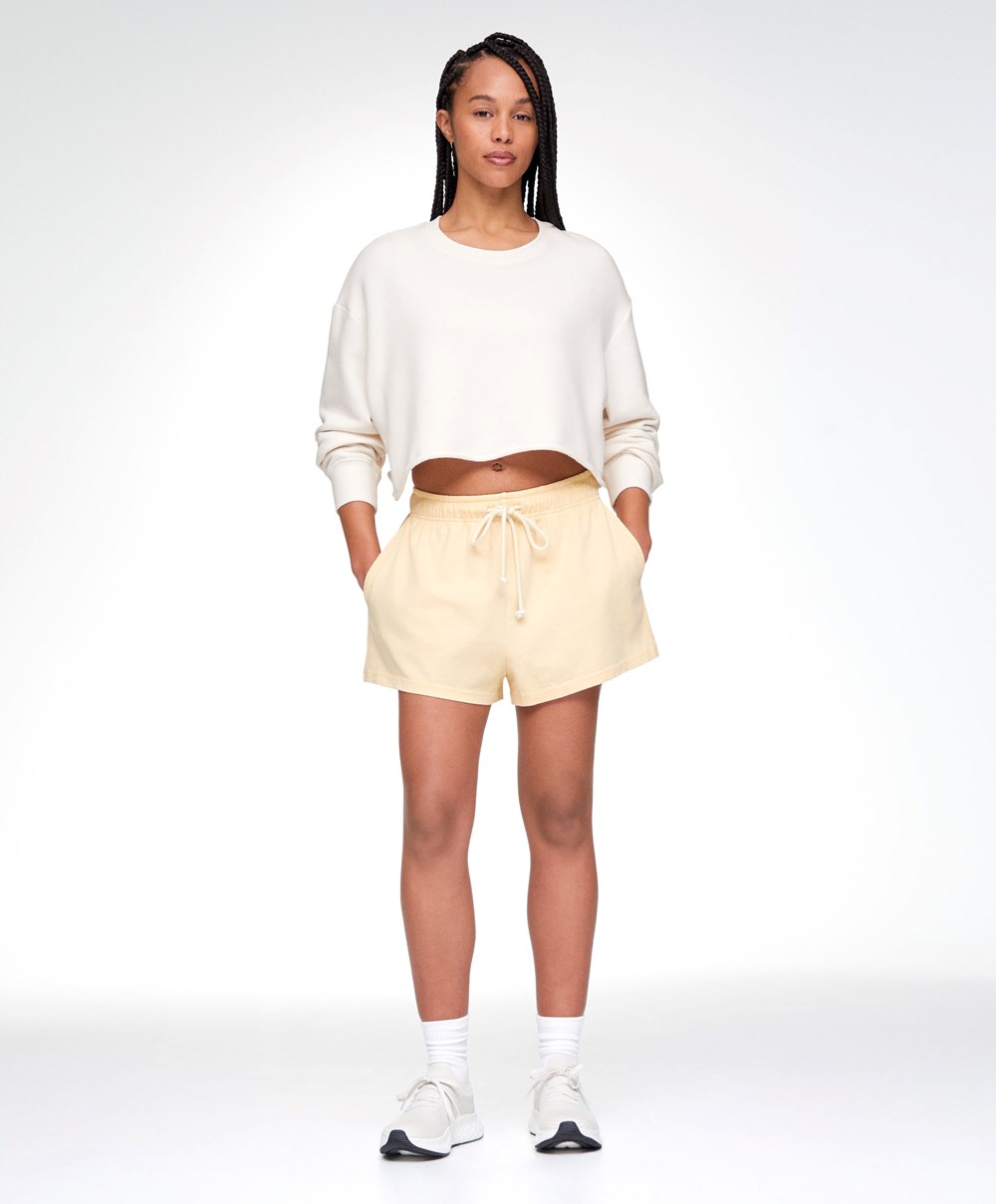 Oysho Washed 100% βαμβακερα Shorts κίτρινα | OTXKJR-294