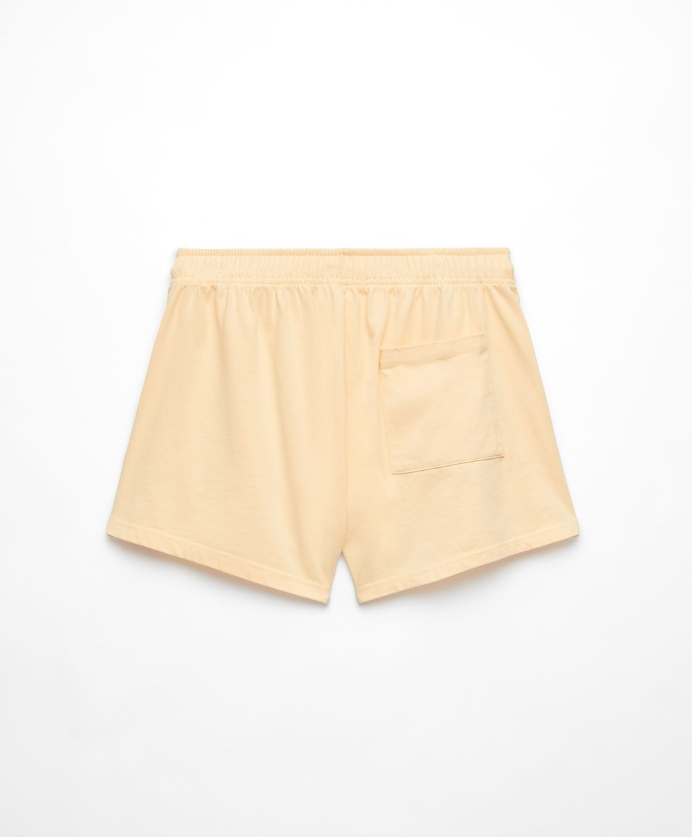 Oysho Washed 100% βαμβακερα Shorts κίτρινα | OTXKJR-294