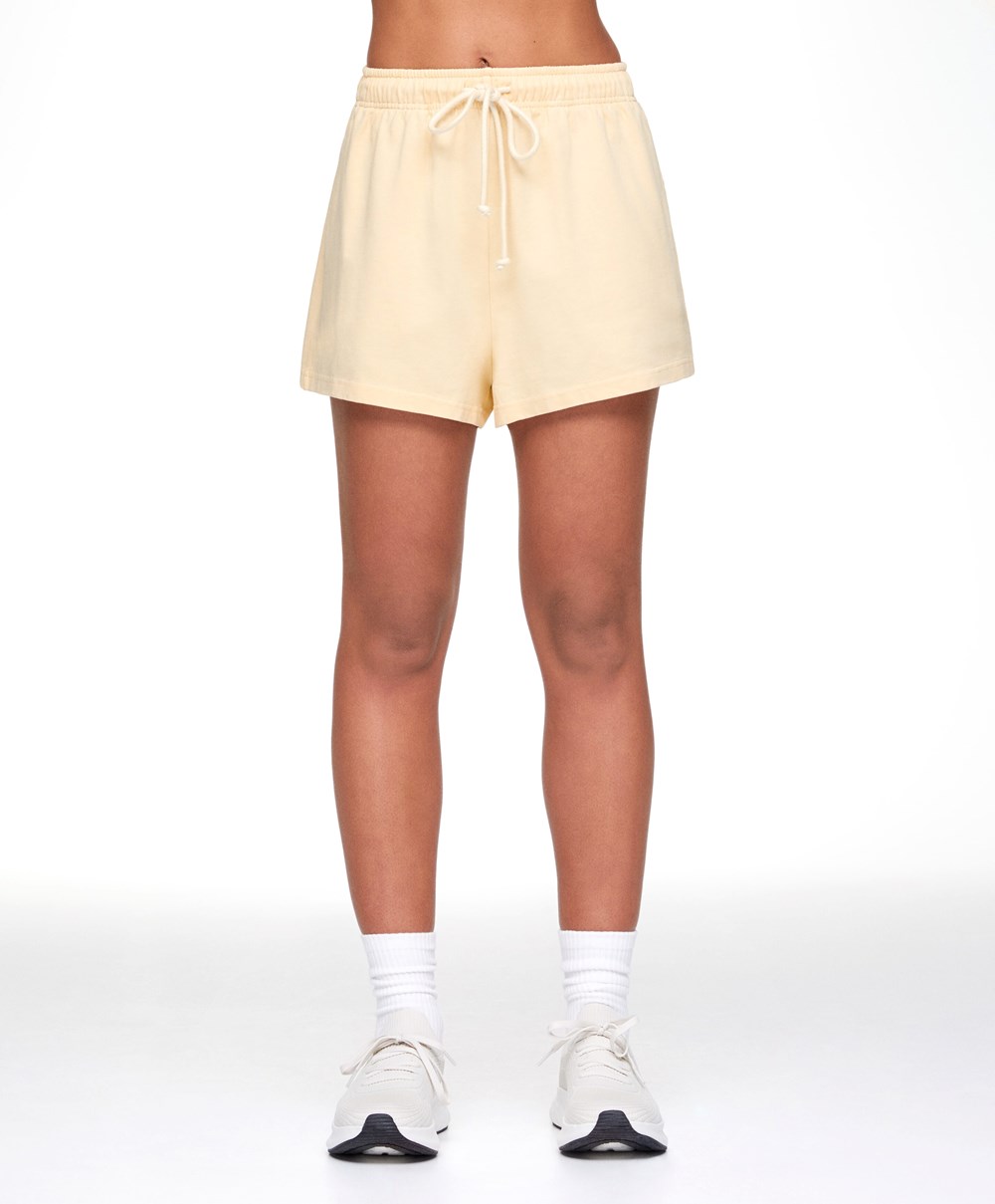 Oysho Washed 100% βαμβακερα Shorts κίτρινα | OTXKJR-294