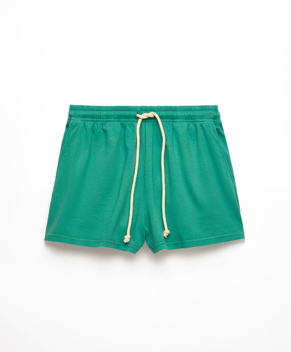 Oysho Washed 100% βαμβακερα Shorts πρασινο | GRTDEH-897