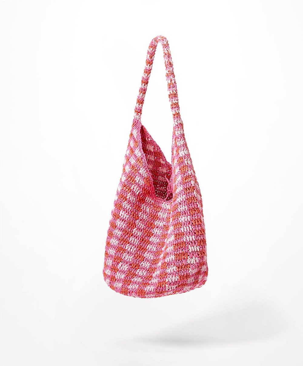 Oysho Woven Hobo Bag φουξια | QZPXAI-496