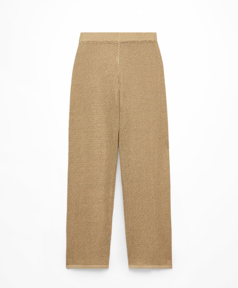 Oysho Ευθεία Fit Knit Trousers χρυσο χρωμα | GNZYAI-017