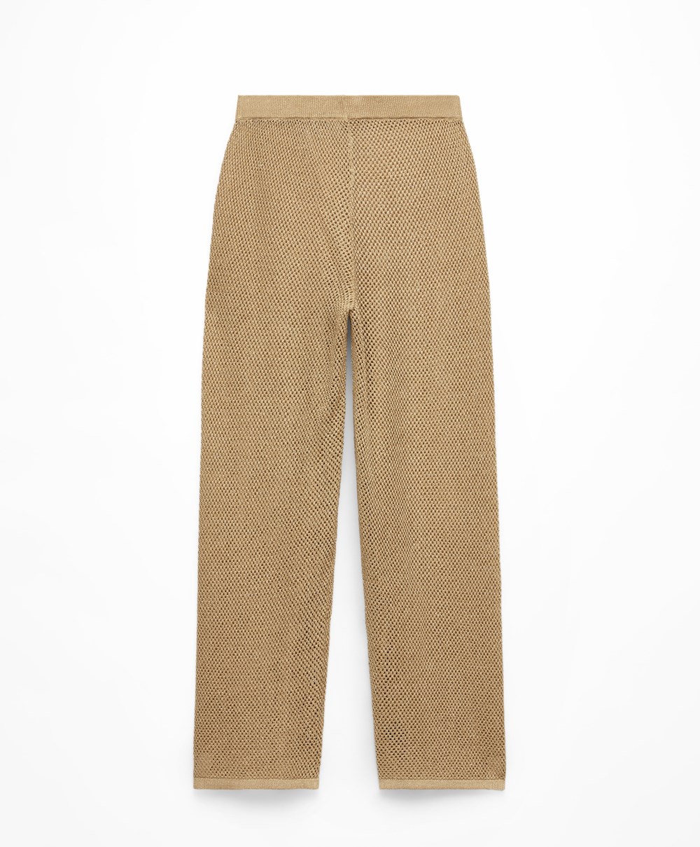 Oysho Ευθεία Fit Knit Trousers χρυσο χρωμα | GNZYAI-017