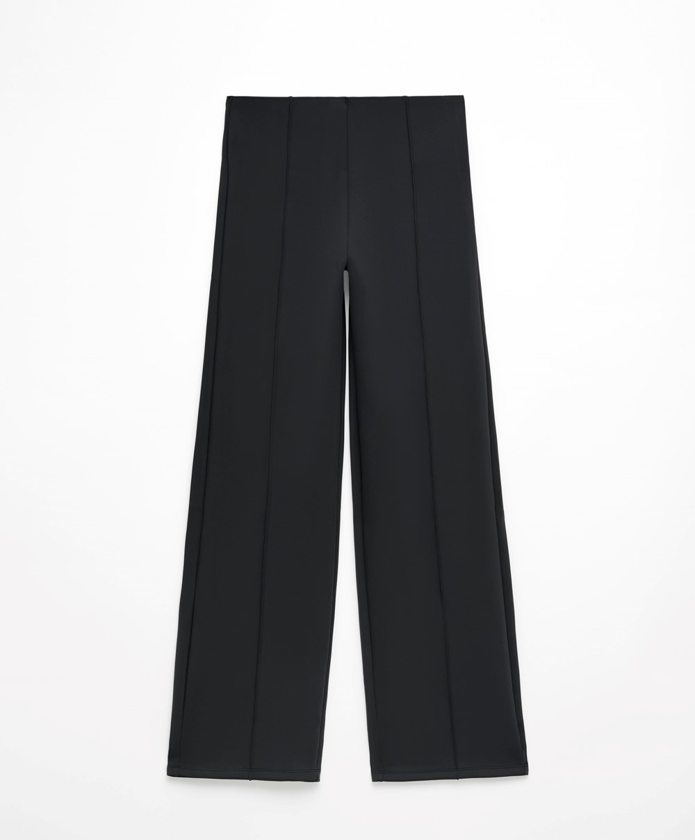 Oysho Ευθεία Trousers In High-strength Fabric μαυρα | VWFYLJ-915