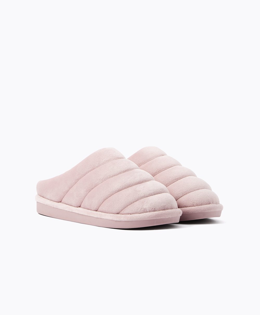 Oysho Καπιτονέ Clogs Mauve | HKAIJT-058