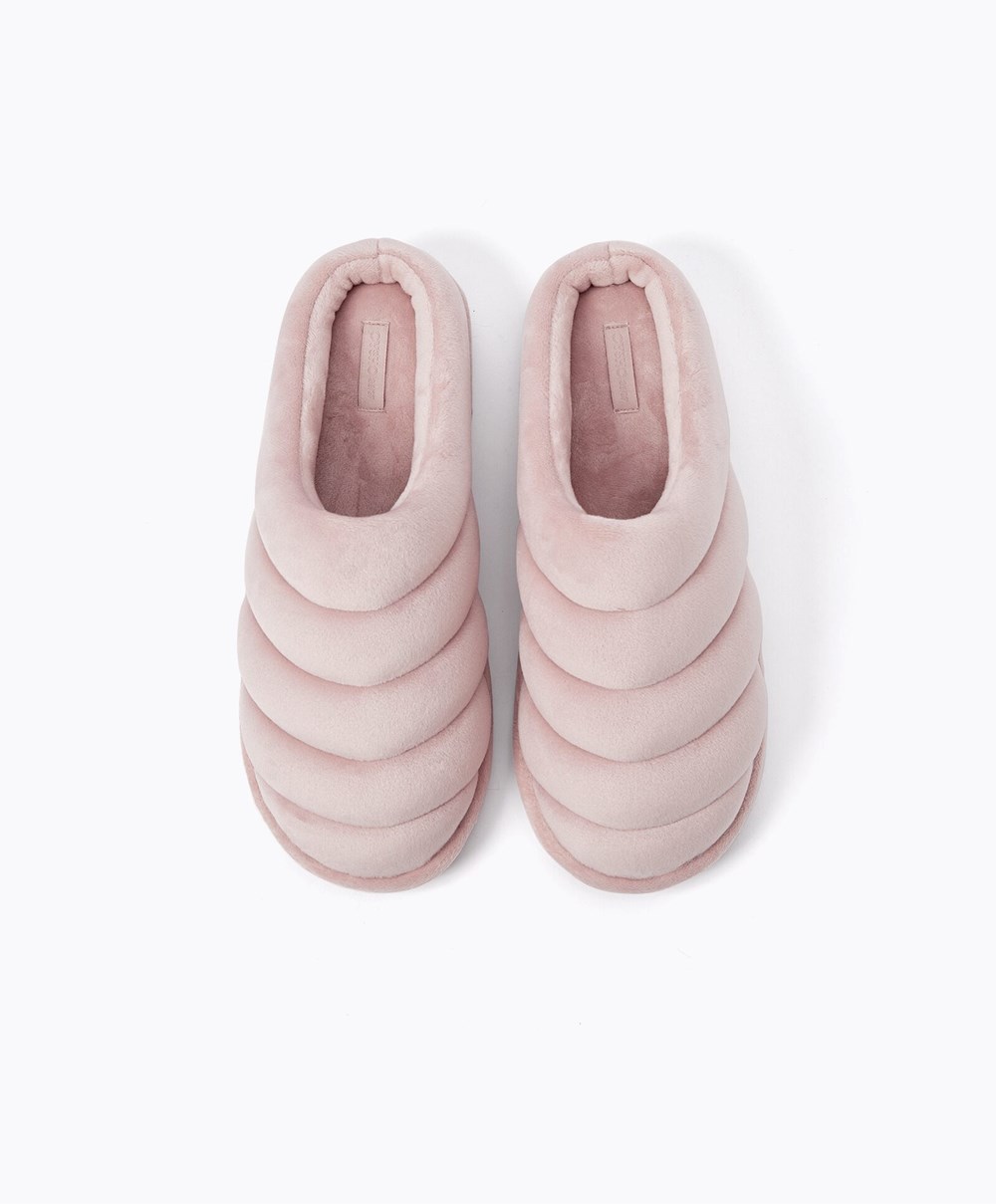 Oysho Καπιτονέ Clogs Mauve | HKAIJT-058