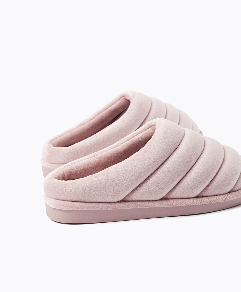 Oysho Καπιτονέ Clogs Mauve | HKAIJT-058