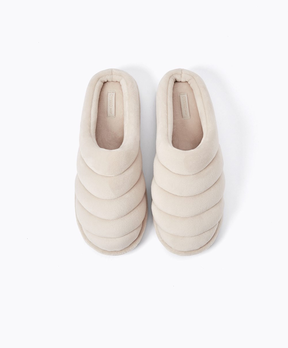 Oysho Καπιτονέ Clogs Mink | HLCDIS-241