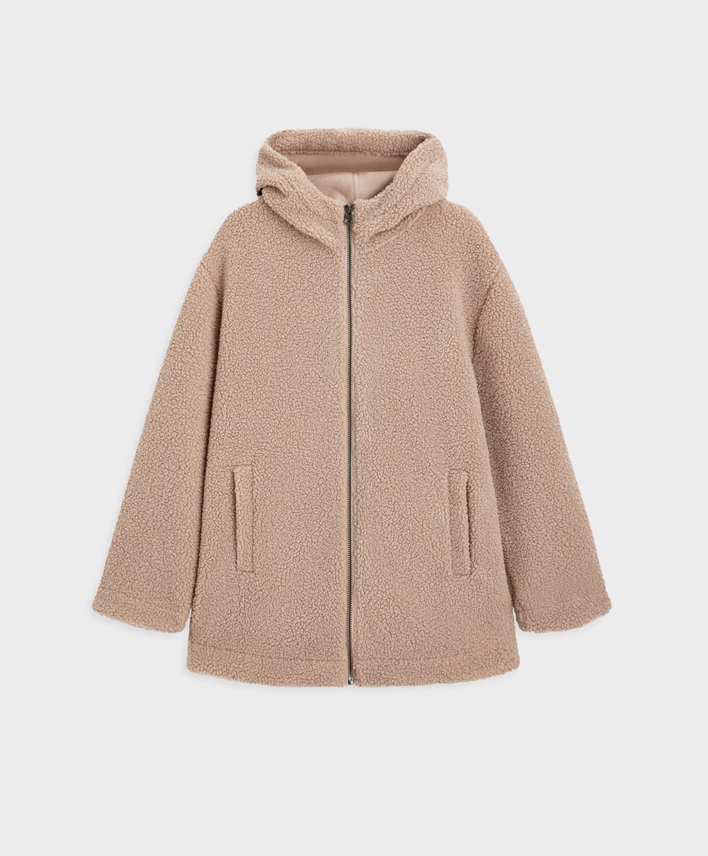 Oysho Κουκουλοφόρος Fleece Jacket Soft Mink | WNQPET-684