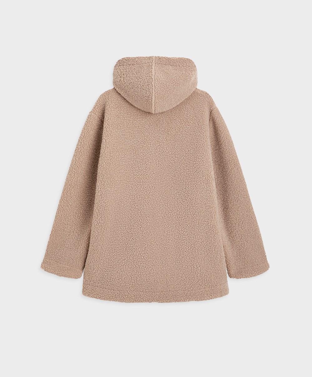 Oysho Κουκουλοφόρος Fleece Jacket Soft Mink | WNQPET-684