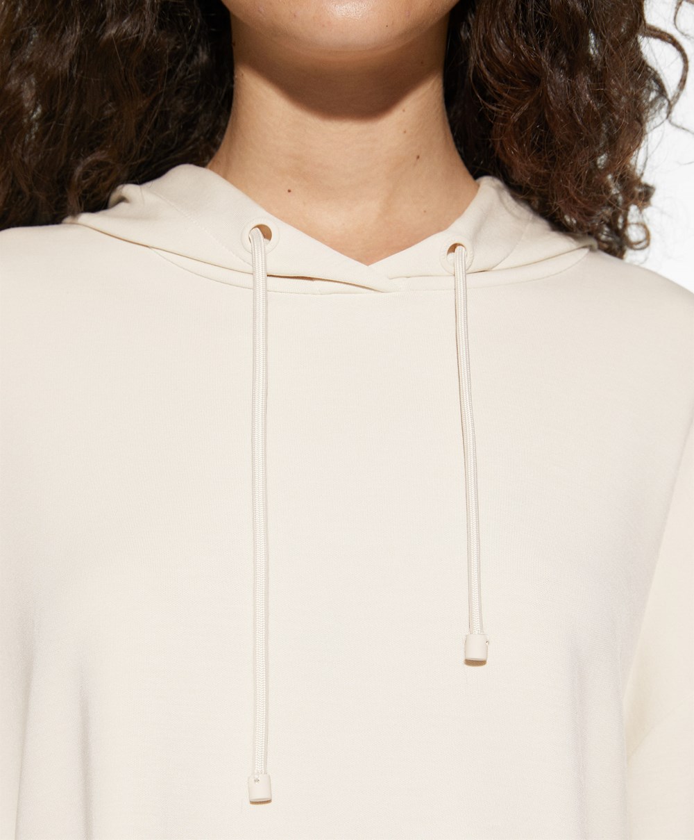 Oysho Κουκουλοφόρος Modal Crop Sweatshirt Stone | AFGBWR-629