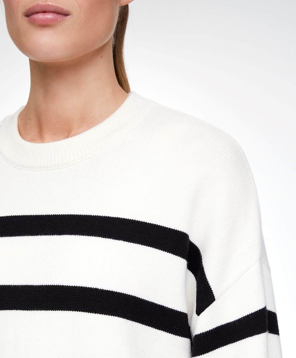 Oysho Ριγέ Knit Jumper μαυρα | DOBTKH-258