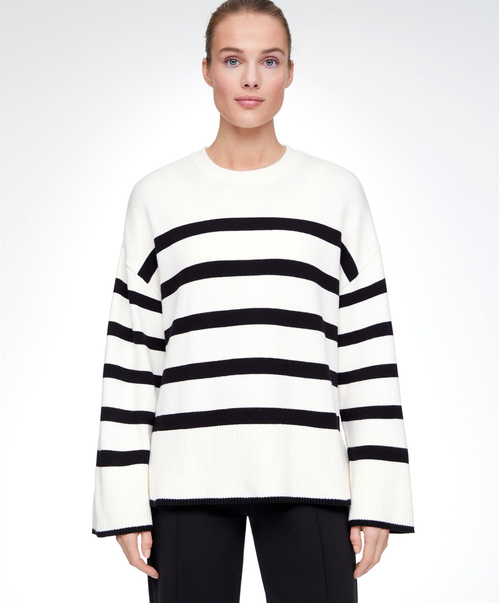 Oysho Ριγέ Knit Jumper μαυρα | DOBTKH-258