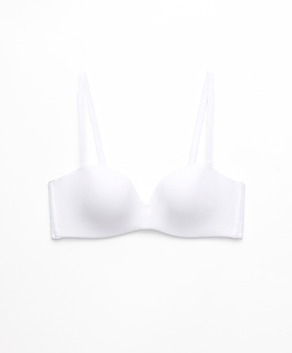 Oysho βαμβακερα Bra With Removable Straps ασπρα | SLYZMQ-206