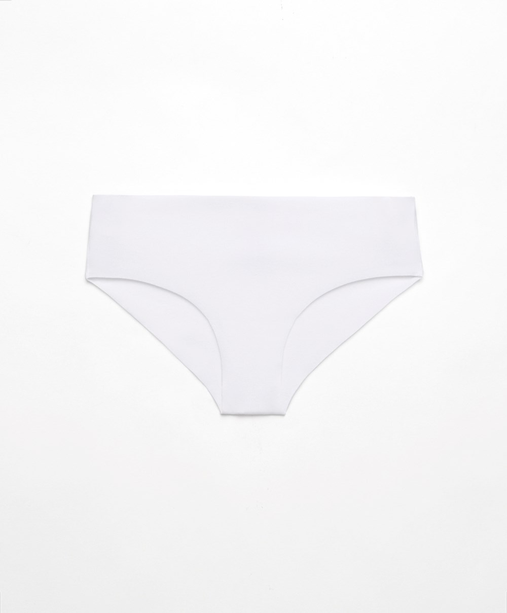 Oysho βαμβακερα Invisible κλασικα Briefs ασπρα | IYUNXO-096