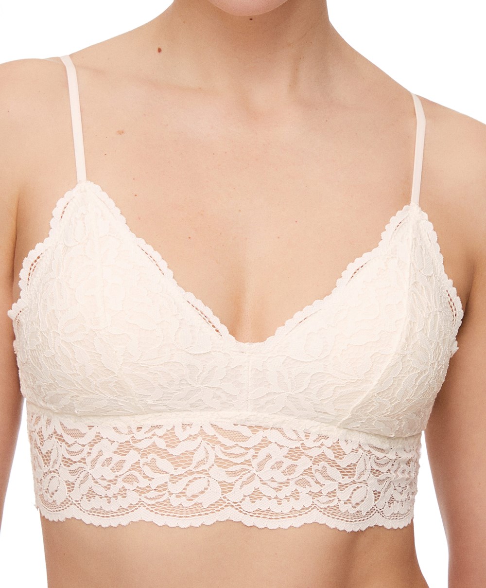 Oysho δαντελα Bralette Pale Ecru | CEDBFJ-164