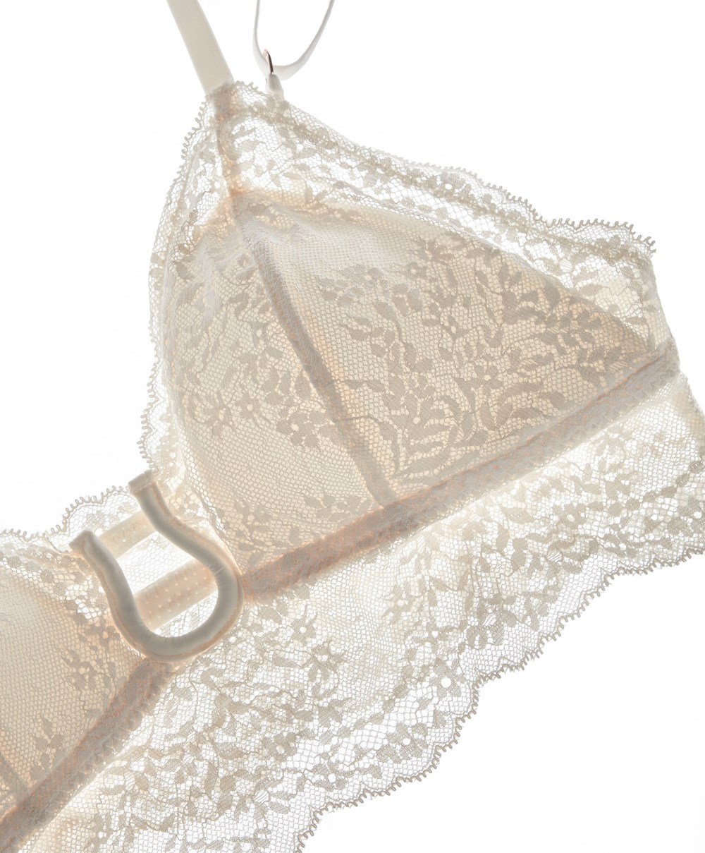 Oysho δαντελα Bralette Pink-ecru | FWGLUI-387