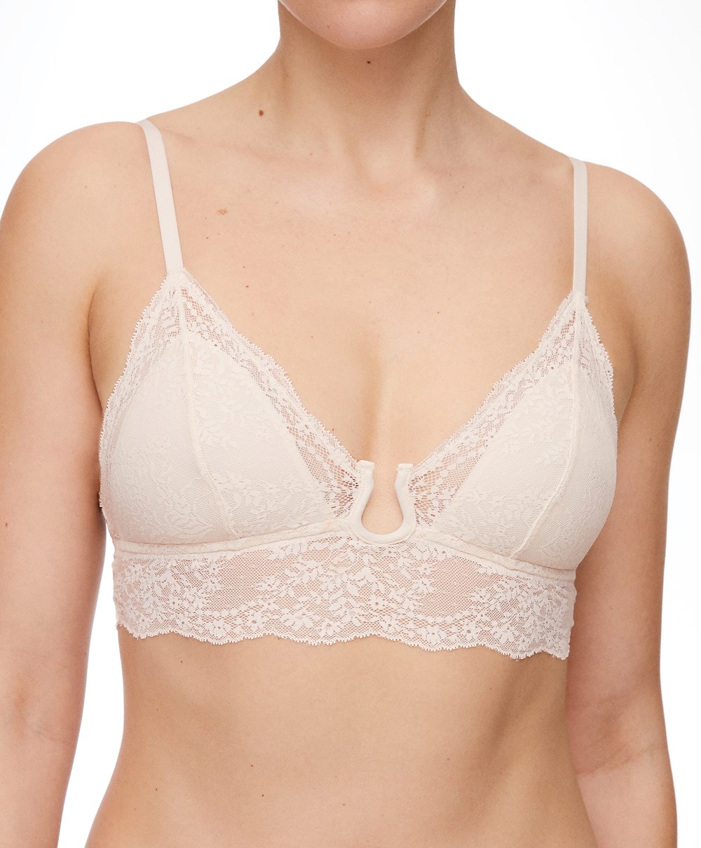 Oysho δαντελα Bralette Pink-ecru | FWGLUI-387